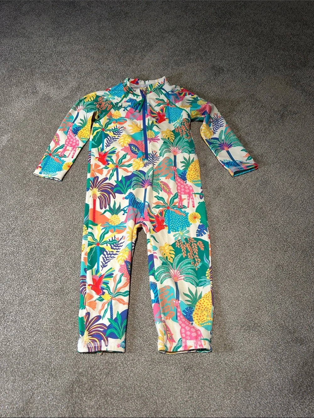 Mini Boden Kids One-Piece Swimsuit - Multicolor Tropical Print